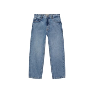 High Street Men's Premium Custom Jeans Pintado a mano Calidad Algodón Recto Mid Denim Desgastado Lavado Bolsillo Patrón Cintura - Product Image 1