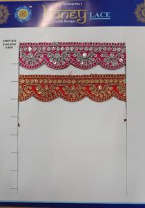 Dentelle de broderie de fleurs colorées fabriquée à la main pour robes haut de gamme dentelle florale brodée colorée personnalisée pour robes de mariée - Product Image 5