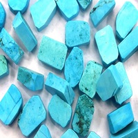 Lot de 10 pierres précieuses turquoise naturelle brute de haute qualité, taillées à la main, bleu ciel, 14-16 mm, effet optique étoilé, sans trou, pour la création de bijoux