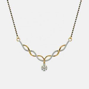 Pendentif en or 14 carats au design minimaliste Indo-occidental Mangal Sutra pour tous les jours en acier inoxydable en forme de papillon Chaînes de collier pour femmes - Product Image 3