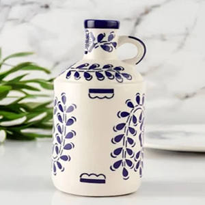 Jarrón de cerámica a rayas grises y blancas con diseño de Mandala central para decoraciones de hoteles de oficina en casa disponibles a precios al por mayor - Product Image 5