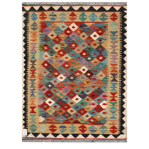 Alfombra Kilim de Maimana, Afganistán, 119 x 89 cm, Producto para Colgar en la Pared - Product Image 1