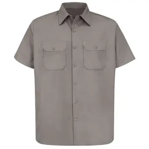 Wholesale Good Quality Work Wear Uniform For Men's Long Sleeves Two Flap Pocket Work Shirts