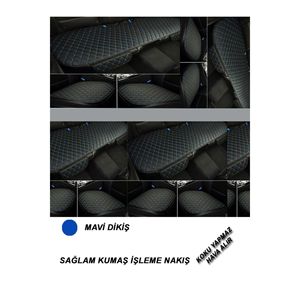 Auto compatibile con TOYOTA RAV4, Set di cuscini auto 3 pezzi blu