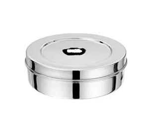Elegant Design stainless steel sweet storage box and round shape with lid stainless steel chapati box