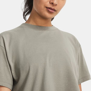 Ropa informal para mujer, Top corto de gran tamaño, Camisa de algodón, venta al por mayor, ropa de gimnasio transpirable, Top corto personalizado de alta calidad - Product Image 6