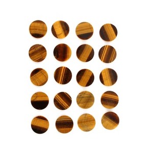 พลอยตาเสือธรรมชาติ12มม. แบนเรียบทรงกลมหลวมอัญมณี Cabochon สำหรับเครื่องประดับแหวนจี้ - Product Image 4