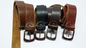 Ceinture en cuir véritable avec boucle à ardillon en alliage, légère et écologique, en cuir de vache - Product Image 6