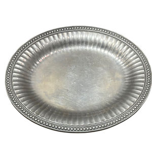 Plat de service ovale en aluminium vintage de haute qualité, plat de service en métal, plateau de service alimentaire, fournitures hôtelières à prix avantageux - Product Image 1