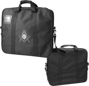 Étui pour tablier maçonnique MM/WM & Provincial avec équerre et compas G (imprimé) Sac organisateur pour tabliers et insignes - Product Image 1