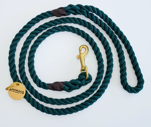 Forest Green Rope Dog <b>Leash</b> // Rope Dog Lead - Strong Dog <b>Leash</b> - Brass Dog <b>Leash</b> - Australia - Product Image 1