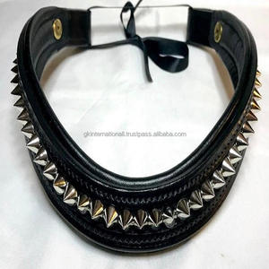 Bande de sourcil de cheval en cuir véritable marron noir monocouche avec doublure douce en vache, couture et bande de sourcil incrustée décorative - Product Image 4