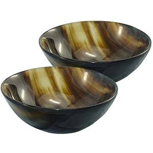 Juego de cuencos para servir de cuerno natural hechos a mano personalizados altamente pulidos de alta calidad para hoteles y restaurantes de La India. - Product Image 1