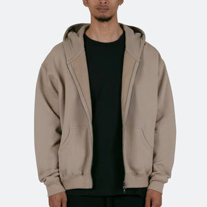 Sweat-shirts personnalisés pour hommes en coton lourd, sweat-shirts surdimensionnés à capuche, poches fonctionnelles, épaules tombantes, sweat-shirt zippé, Process Impex - Product Image 1