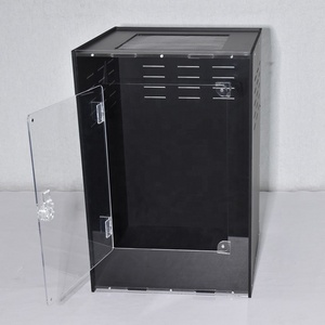 Fabrika Tedarikli PVC Sürüngen Muhafazası Vivaryum Kafesi Kertenkele Sakallı Ejderha İçin Siyah Kutu Ambalajlı - Product Image 1