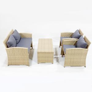 CH Factory- Modern Rattan Sectional <b>Sofa</b> with High-density <b>Foam</b> Cushions and Versatile Use - Product Image 1