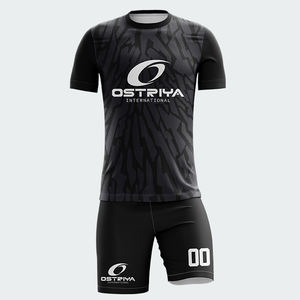 Uniformes de football sur mesure à quantité minimale de commande bas vêtements de sport d'entraînement col rond manches courtes maillot de football et ensemble de shorts - Product Image 4