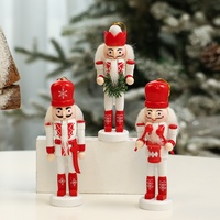 2025 Offre Spéciale Noël Casse-Noisette En Bois Ensemble 5pcs Classique Rouge et Blanc Casse-Noisette Décoration De Fête De Noël