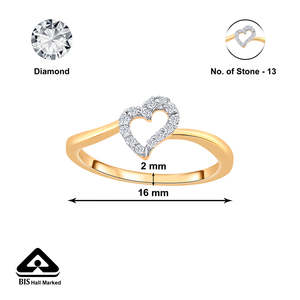 แหวนทองคำประดับเพชร Twist of Heart - Product Image 5