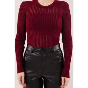 Blusa Roja Transparente de Manga Larga al por Mayor para Mujer, Tops de Punto - Product Image 3