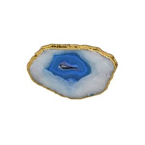 Dessous de verre moderne en pierre d'agate naturelle avec bordure dorée Décoration de vaisselle artisanale élégante pour maisons et hôtels au taux de gros - Product Image 5