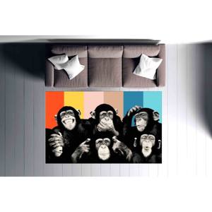 <b>Abstract</b> Monkey Wise Monkeys Printed Rug - Trendy <b>Animal</b> <b>Art</b>,Chenille Rug - Product Image 2