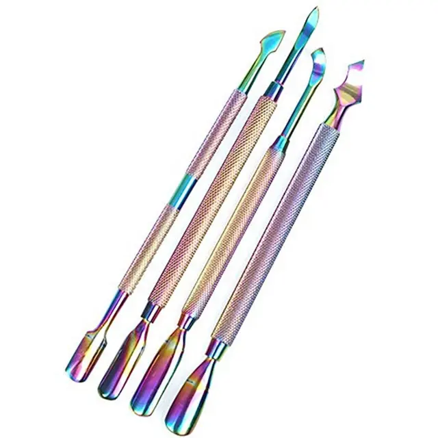 Custom Nail Cuticle Pusher Cutter Remover High Quality Stainless Steel Gel Nail Polish Peeler Scraper Manicure Pedicure Tools