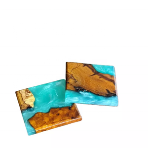 Grossiste indien fait maison et cuisine en bois et résine tapis pour tasses à thé tampons style moderne carré vaisselle de ménage sous-verre en verre - Product Image 3