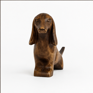 Escultura de Perro Salchicha Hecha a Mano en Madera de Acacia, Figura Animal Tallada Minimalista y Ecológica, Decoración de Mesa, Arte Rústico para Sala de Estar - Product Image 2