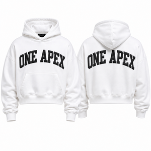 Sweat-shirt à capuche surdimensionné en coton blanc personnalisé pour homme, pull épais streetwear, broderie ONEAPEX OEM - Product Image 3
