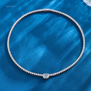 Chaîne de tennis en moissanite de 3mm pour femme-Collier de tennis minimaliste en moissanite pour femme, collier en moissanite VVS couleur D Inde - Product Image 3