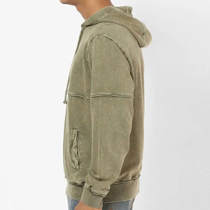 Sudadera con capucha de algodón puro de moda de estilo americano lavado, suéter de otoño e invierno, lavada con ácido Sudadera con capucha, sudaderas con capucha de Hip Hop - Product Image 3