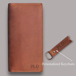 Funda de cuero personalizada para talonario de cheques, funda con soporte personalizable, billetera unisex, única para hombre y mujer Idea de regalo, 2017 - Product Image 3