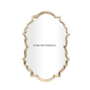 Beau design unique plaqué or miroir mural à cadre en métal de qualité supérieure accessoires de décoration pour la maison et l'hôtel fournitures - Product Image 1