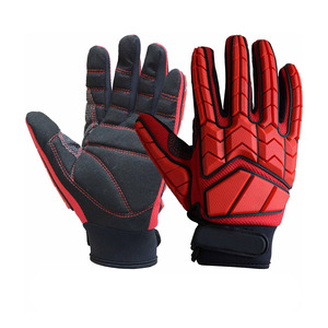 Rabixo Sports Full Finger PU Gloves Red Black Non Slip Outdoor Work Unisex <b>Hook</b> and Loop Closure All Seasons Digital Print - Product Image 1