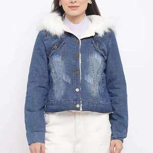 Ventes en gros de vestes en jean pour femmes confortables et usées, vestes en jean à manches longues et courtes personnalisées OEM pour femmes 2026 - Product Image 3