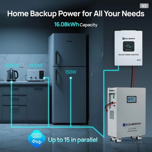 Batterie LiFePO4 de qualité supérieure ECO-WORTHY 32,15 kWh, pack de 2, 48 V, 314 Ah, vertical, pour alimentation de secours - Product Image 3