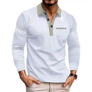 Popular 50% poliéster 50% Sorona cuatro vías estiramiento hombres Golf Polos 1/4 Zip Pullover logotipo en relieve personalizado OEM - Product Image 6