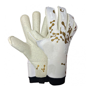Guantes de Portero profesional blancos y dorados, guantes de portero de fútbol duraderos antideslizantes de Palma de látex para partidos y entrenamientos - Product Image 1