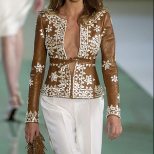 NEW--TRENDY & BEAUTIFUL--PARTY-WEAR JACKET ON <b>SILK</b> <b>FABRIC</b> WITH EMBELLISH OF CRYSTAL BEADS, RESHAM,GLASS STONE WORK @ 2022 - Product Image 1