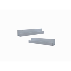 Modern Set of 2 Floating Shelves in Grey Wood Effect Space Saving <b>Wall</b> & Display Shelves for <b>Books</b> and Decorations - Product Image 1