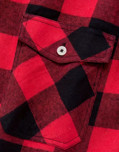 Red Black Buffalo Plaid <b>Flannel</b> Shirt Long Sleeve Cotton Polyester Motorcycle <b>Jacket</b> OEM Unisex Adult Apparel - Product Image 6