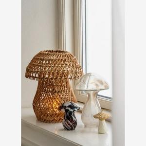 Hot Sale Mushroom Shape Rattan Lantern Handmade <b>Wicker</b> <b>Candle</b> Holder Lantern For Table Window Boho Natural Home Decor - Product Image 3