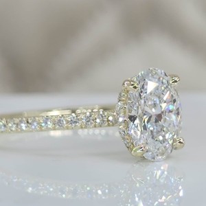 IGI Certified 18K Gold Lab Grown Diamond Engagement Wedding <b>Ring</b> Oval Cut Fine <b>Rings</b> for Men for Gift - Product Image 2