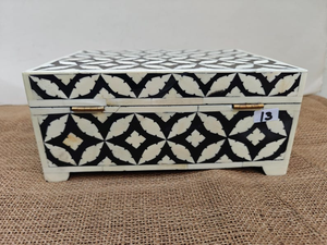 Traditional Handcrafted Bone Inlay Classic <b>Floral</b> Design Decorative Wooden Jewelry Storage <b>Box</b> Safe Packing Customizable Size - Product Image 3