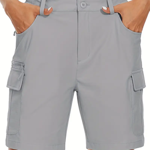 Pantalones Cortos Elásticos de Algodón para Hombre, Ropa Deportiva, Estampado de Color Sólido, Botón de Entrenamiento, Bolsillo de Cintura Media, Informal, Ecológico, OEM - Product Image 1