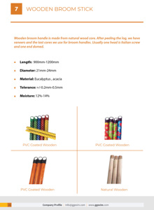 Bâton de balai enduit de PVC manche en bois d'eucalyptus bâton d'art de surface de nature pour le nettoyage à domicile prix - Product Image 3
