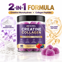 Gummies de créatine et de collagène OEM avec créatine monohydrate, peptides de collagène hydrolysés, complément nutritionnel sportif pour femmes