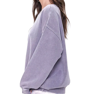 2025 Latest Design Long Sleeve <b>Women</b> Acid Wash Sweatshirt New Arrival <b>Women</b> Pullover Sweatshirts In Low MOQ - Product Image 5