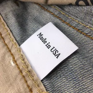 Vente en gros d'étiquettes tissées en polyester en vrac personnalisées et étiquettes brodées Pliage d'extrémité pour les marques de mode Fabricants de vêtements et de vêtements - Product Image 6